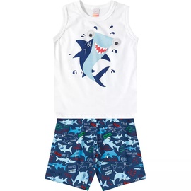 Pijama infantil Tubarão Branco