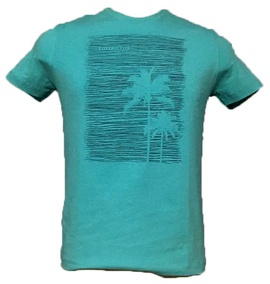 Camiseta verde água floral