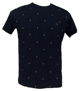 Camiseta azul Marinho Microestampa Barco