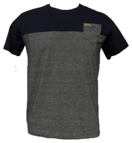 Camiseta cinza com azul