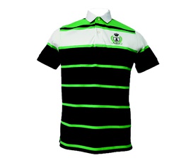 Polo azul listras verdes