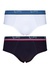 Kit Cueca Slip Algodão Branco/Preta