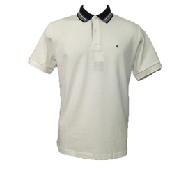 Polo Branca Gola Preta