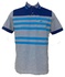 Polo Piquet Binado Azul com Cinza