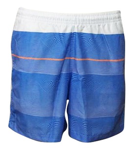Short Boxer Microfibra Azul Listra Laranja