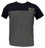 Camiseta cinza com azul