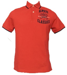 Polo Vermelha Estampada