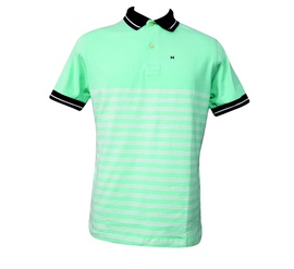 Polo Verde Listras Brancas
