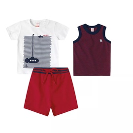 Conjunto com 3 peças camiseta branca