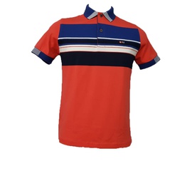 Polo Laranja listras azuis