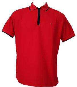 Polo Pima Vermelha com Ziper