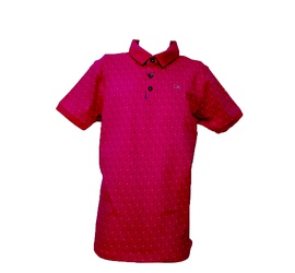 Polo Rosa Microestampa Bolinha
