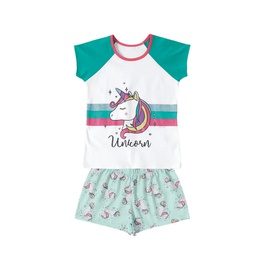 Pijama Infantil Unicórnio Verde