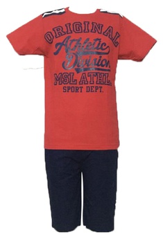 Conjunto Camiseta Vermelha/Bermuda sarja