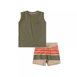 Conjunto menino regata com bermuda de tactel