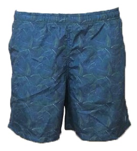 Short Boxer Microfibra Azul Folhas
